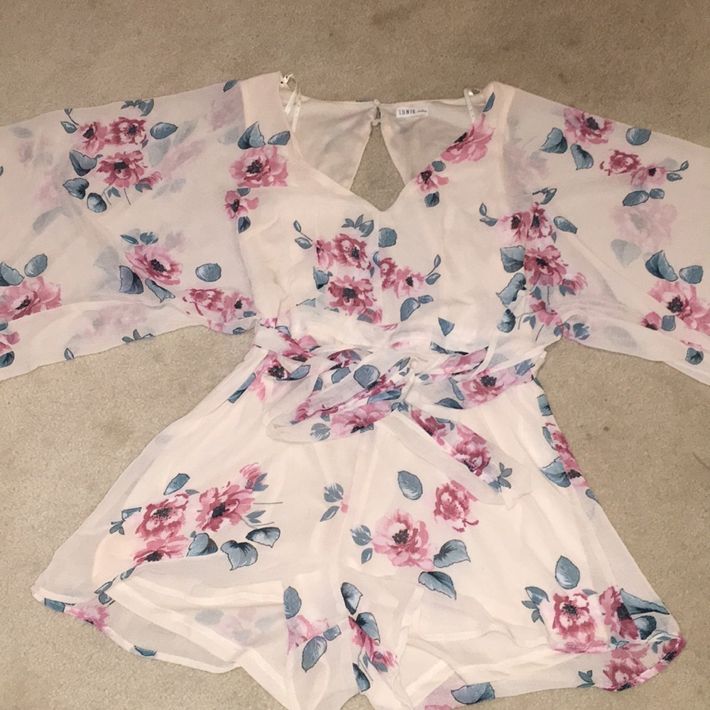 Cream with Flowers romper